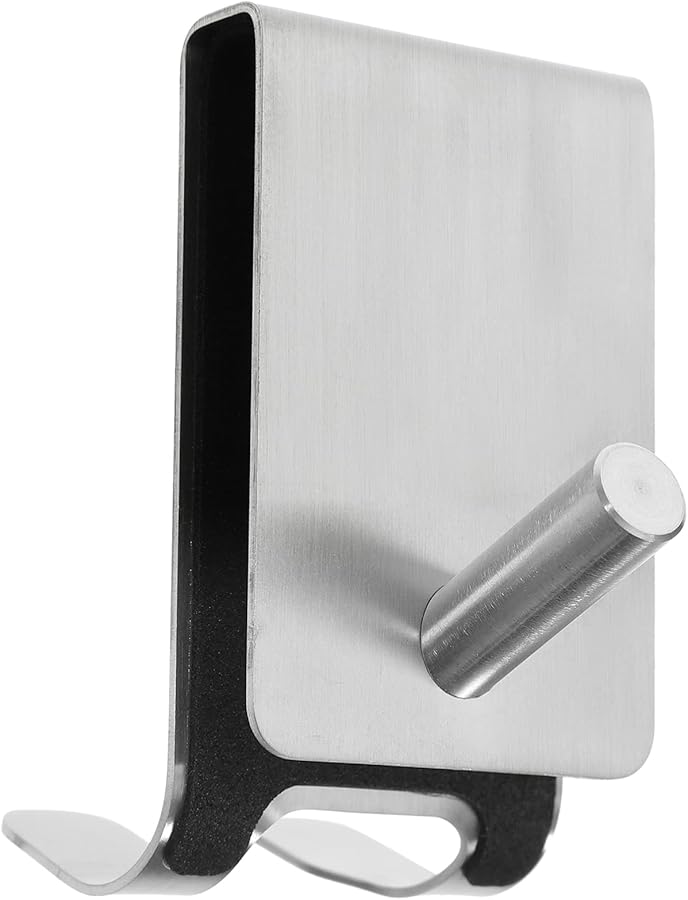 Stainless Steel Frameless Glass Shower Door Hook No Drill Installation Towel Hook - Image 1